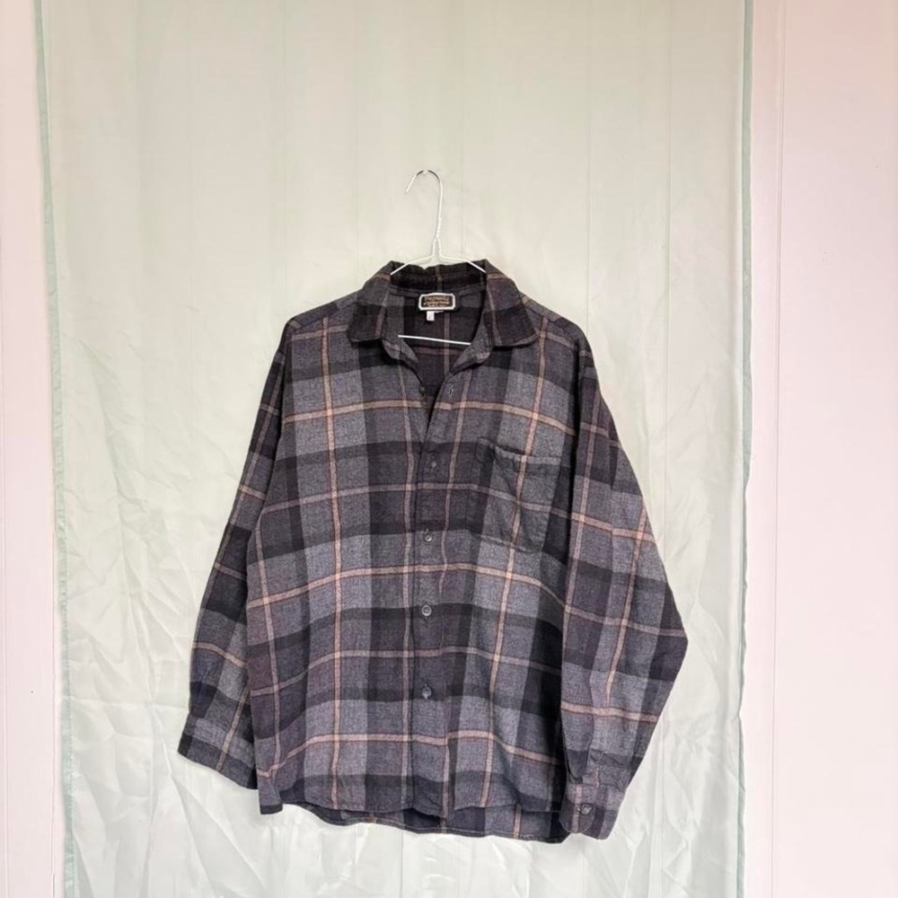 Vintage Britches of Georgetown 100%Wool Plaid Button-Up Shirt Long Sleeve Size L - Picture 3 of 7